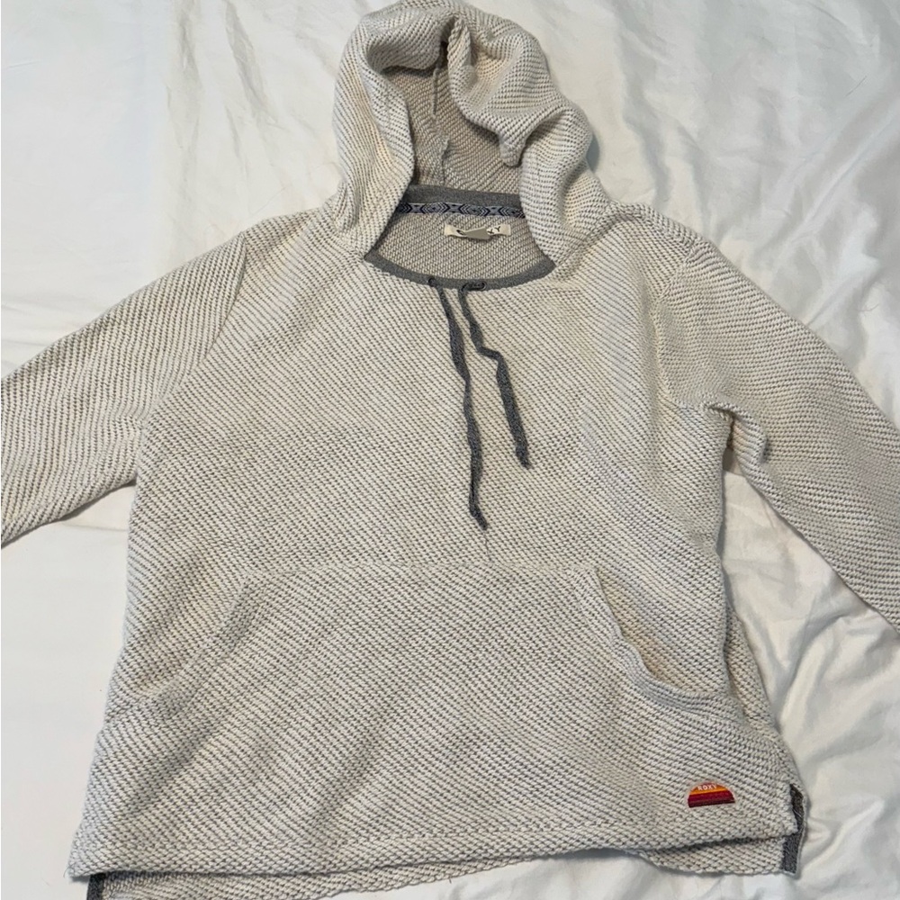 ROXY Cream Knit Hooded Sweater